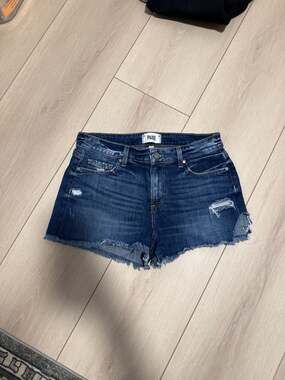 PAIGE Daryn Mid-Rise Distressed Cutoff Denim Shorts